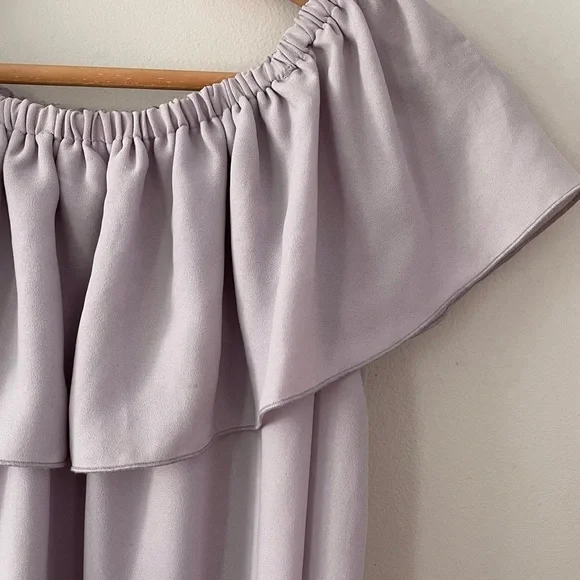 Aritzia Wilfred Light Purple Silk Off Shoulder Blouse Top Size Small bin 1C - Picture 5 of 6